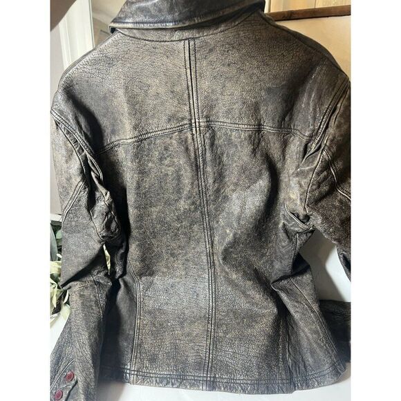 INC INTL Concepts, Black 100% Genuine Leather Moto Jacket Mens Large - Picture 8 of 8